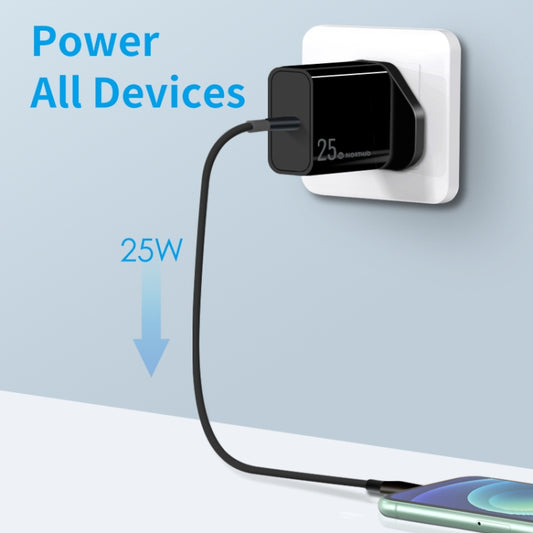 NORTHJO NOPD2501 PD 25W USB-C / Type-C Single Port Fast Charger, Plug Type:UK Plug(Black) by NORTHJO