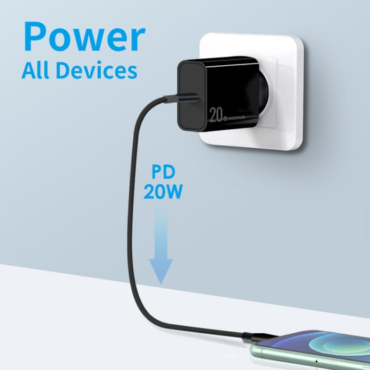 NORTHJO NOPD2001 PD 20W USB-C / Type-C Single Port Fast Charger, Plug Type:EU Plug(Black) by NORTHJO
