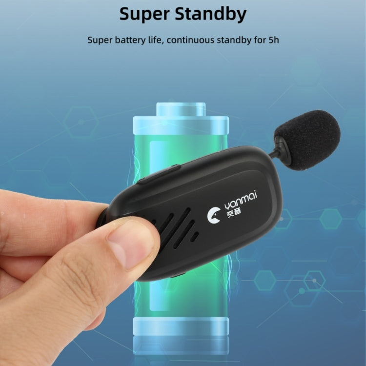 Yanmai K2 Portable Mini Wireless Bluetooth Lapel Microphone(Black) - Microphone by Yanmai | Online Shopping UK | buy2fix