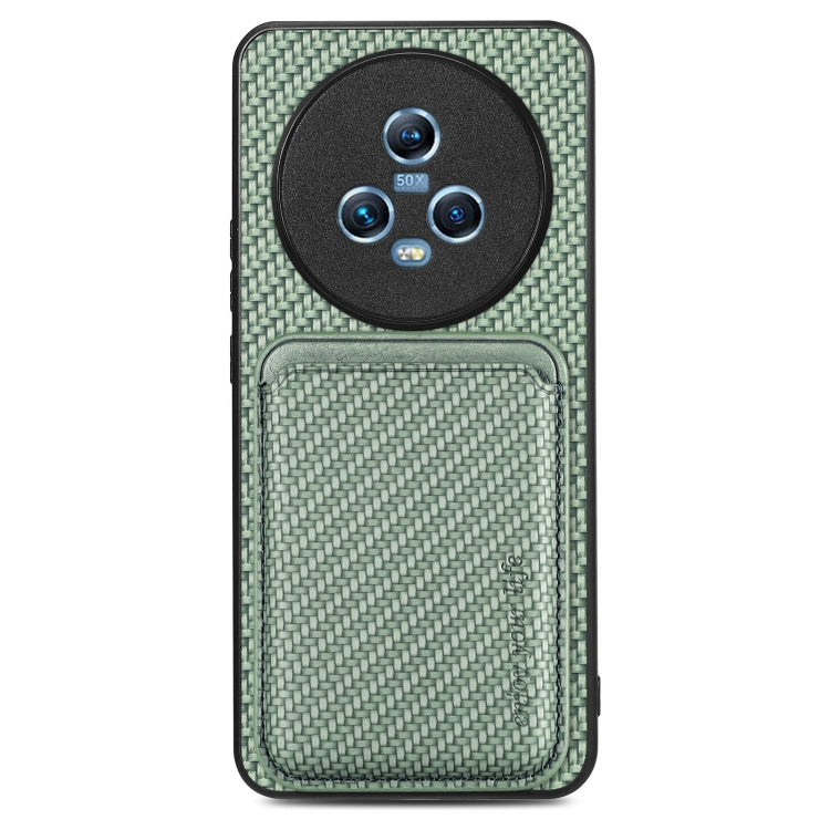 For Honor Magic5 Carbon Fiber Leather Card Magsafe Magnetic Phone Case(Green) - Honor Cases by buy2fix | Online Shopping UK | buy2fix