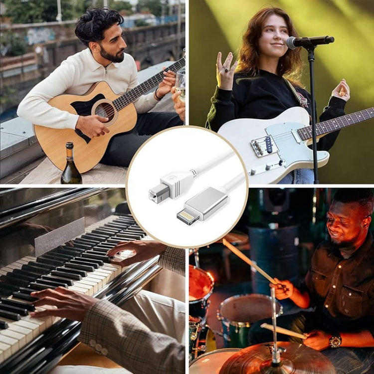 1m 8 Pin to USB + MIDI Electronic Music Instrument & OTG & Charging Multifunctional Cable Compatible with above iOS 10.3.2 by buy2fix