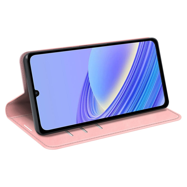For TCL 40 SE Retro-skin Magnetic Suction Leather Phone Case(Pink) - TCL by buy2fix | Online Shopping UK | buy2fix