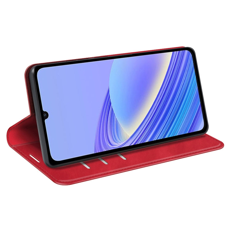 For TCL 40 SE Retro-skin Magnetic Suction Leather Phone Case(Red) - TCL by buy2fix | Online Shopping UK | buy2fix