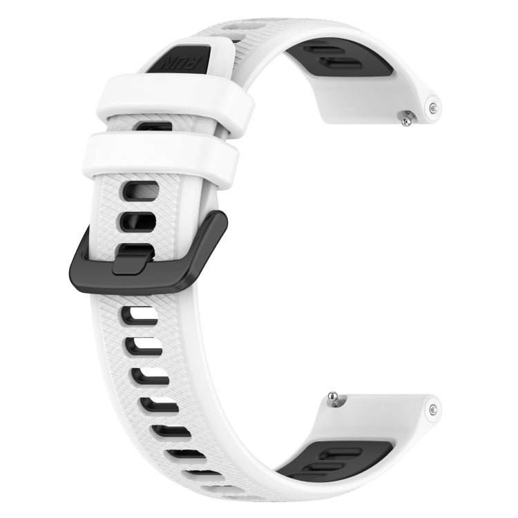 For Garmin Venu 2S 18mm Sports Two-Color Silicone Watch Band(White+Black) - Watch Bands by buy2fix | Online Shopping UK | buy2fix