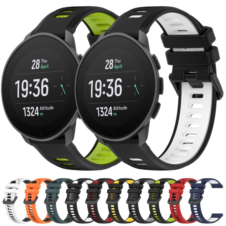 For SUUNTO 9 Peak Pro 22mm Sports Two-Color Silicone Watch Band(Orange+Black) - by buy2fix | Online Shopping UK | buy2fix