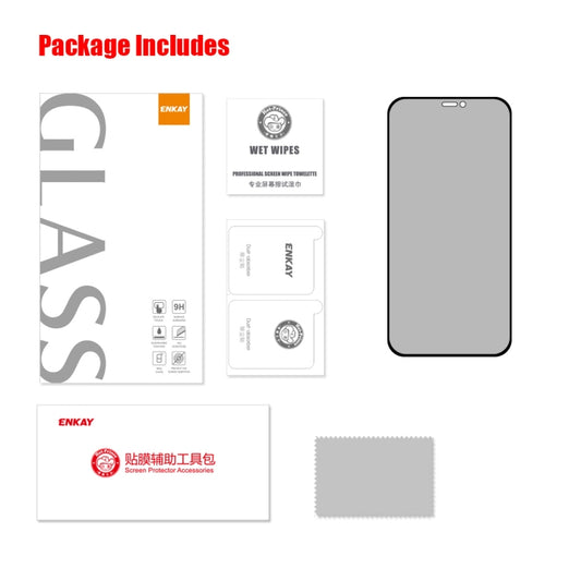 For iPhone 12 / 12 Pro ENKAY Hat-Prince 25 Degree Privacy 8K UHD AGC Tempered Glass Film by ENKAY