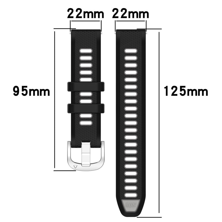 For Xiaomi MI Watch Color 22mm Sports Two-Color Steel Buckle Silicone Watch Band(Army Green+Black) by buy2fix