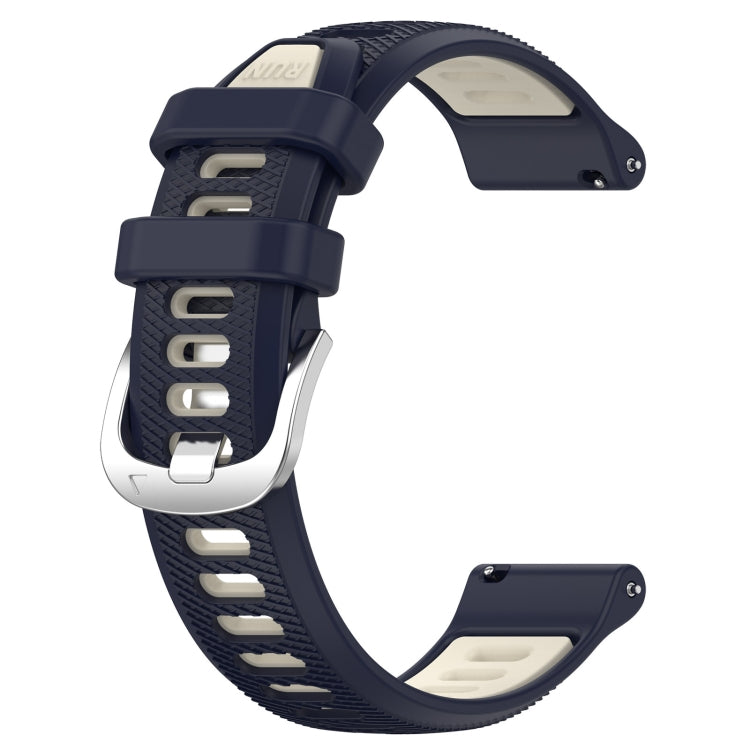 For Amazfit GTR 4 Pro 22mm Cross Texture Two Color Silicone Steel Buckle Watch Band(Midnight Blue + Starlight) - Watch Bands by buy2fix | Online Shopping UK | buy2fix