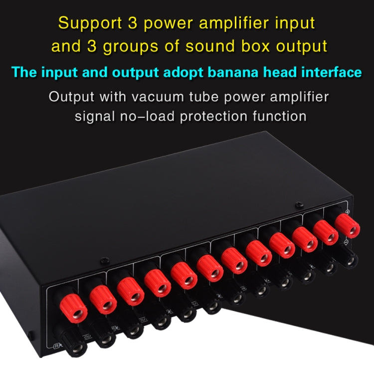 B036 3 Input 3 Output Power Amplifier And Speaker Switcher Speaker Switch Splitter Comparator - by buy2fix | Online Shopping UK | buy2fix