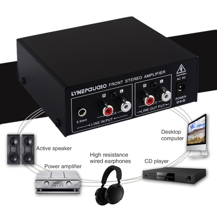 B022 Pre-Stereo Signal Amplifier Volume Booster Headphones Active Speaker Preamp Audio Amplifier - by buy2fix | Online Shopping UK | buy2fix