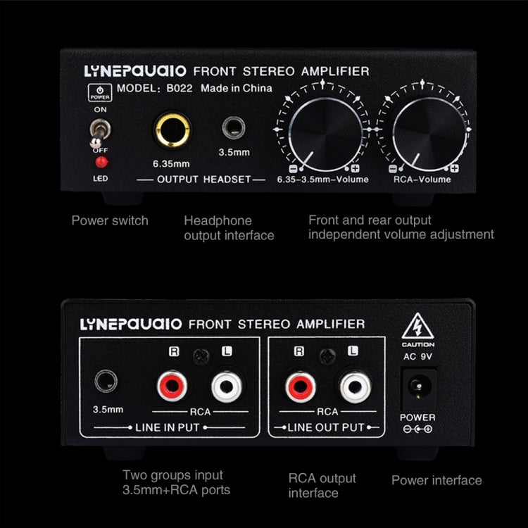 B022 Pre-Stereo Signal Amplifier Volume Booster Headphones Active Speaker Preamp Audio Amplifier - by buy2fix | Online Shopping UK | buy2fix