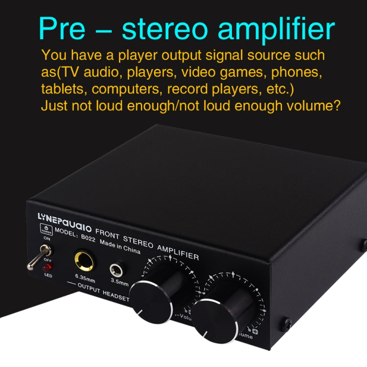 B022 Pre-Stereo Signal Amplifier Volume Booster Headphones Active Speaker Preamp Audio Amplifier - by buy2fix | Online Shopping UK | buy2fix