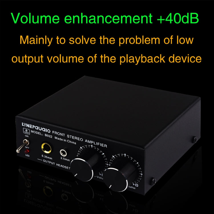 B022 Pre-Stereo Signal Amplifier Volume Booster Headphones Active Speaker Preamp Audio Amplifier - by buy2fix | Online Shopping UK | buy2fix