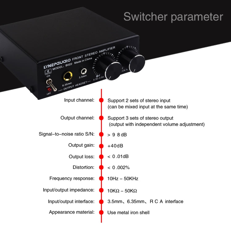 B022 Pre-Stereo Signal Amplifier Volume Booster Headphones Active Speaker Preamp Audio Amplifier - by buy2fix | Online Shopping UK | buy2fix