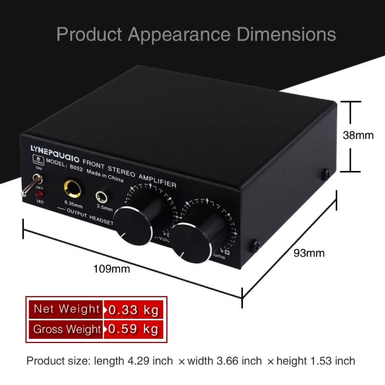 B022 Pre-Stereo Signal Amplifier Volume Booster Headphones Active Speaker Preamp Audio Amplifier - by buy2fix | Online Shopping UK | buy2fix