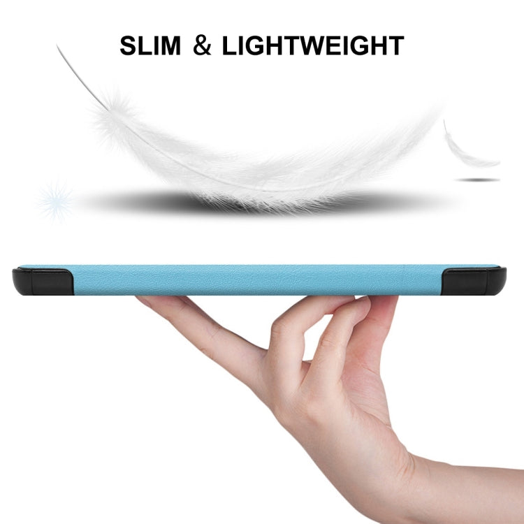 For Xiaomi Pad 6 / Pad 6 Pro ENKAY Tri-fold Custer Texture Leather Stand Smart Case(Light Blue) - More Tablet Cases by ENKAY | Online Shopping UK | buy2fix