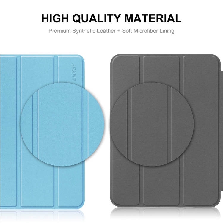 For Xiaomi Pad 6 / Pad 6 Pro ENKAY Tri-fold Custer Texture Leather Stand Smart Case(Dark Blue) - More Tablet Cases by ENKAY | Online Shopping UK | buy2fix
