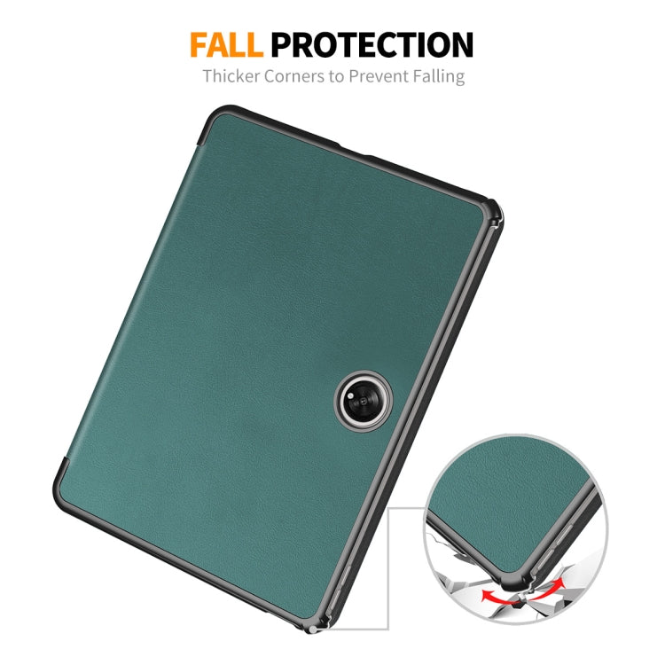 For OnePlus Pad / OPPO Pad 2 ENKAY Tri-fold Custer Texture Leather Stand Smart Case(Dark Blue) - OPPO Cases by ENKAY | Online Shopping UK | buy2fix