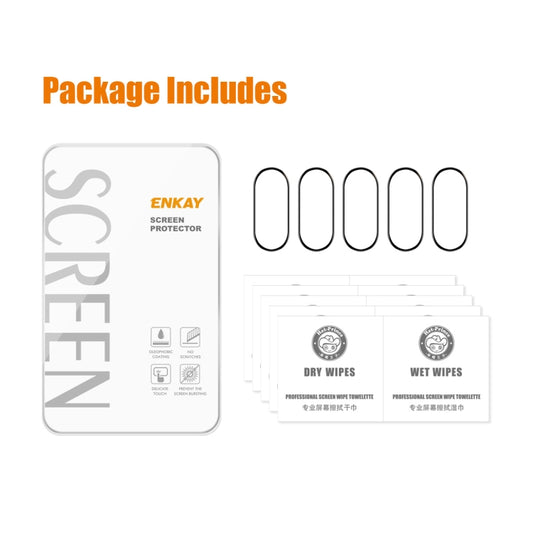 5pcs For Xiaomi Band 8 ENKAY Hat-Prince 3D Full Coverage Soft PC Edge + PMMA HD Screen Protector Film by ENKAY