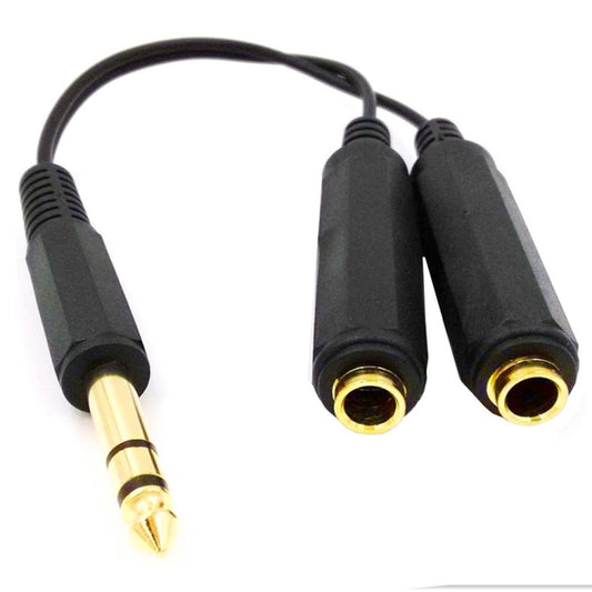 JUNSUNMAY 6.35mm 1/4 inch Male to Dual Female Stereo Audio Jack Adapter Cable, Length: 20cm by JUNSUNMAY