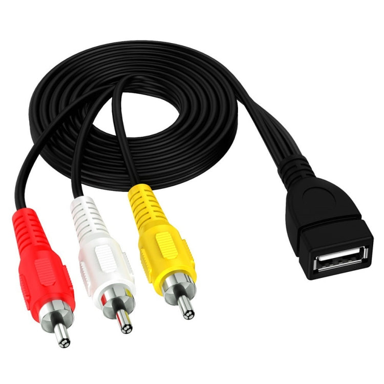 JUNSUNMAY USB Female to 3 x RCA Male Audio Video Splitter Cable, Length:0.2m by JUNSUNMAY