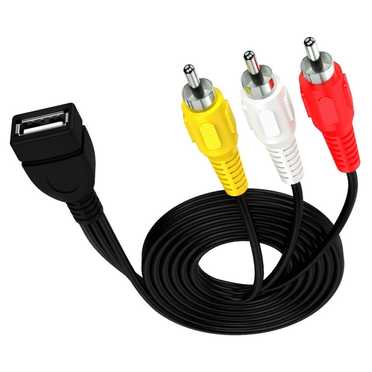 JUNSUNMAY USB Female to 3 x RCA Male Audio Video Splitter Cable, Length:1.5m by JUNSUNMAY