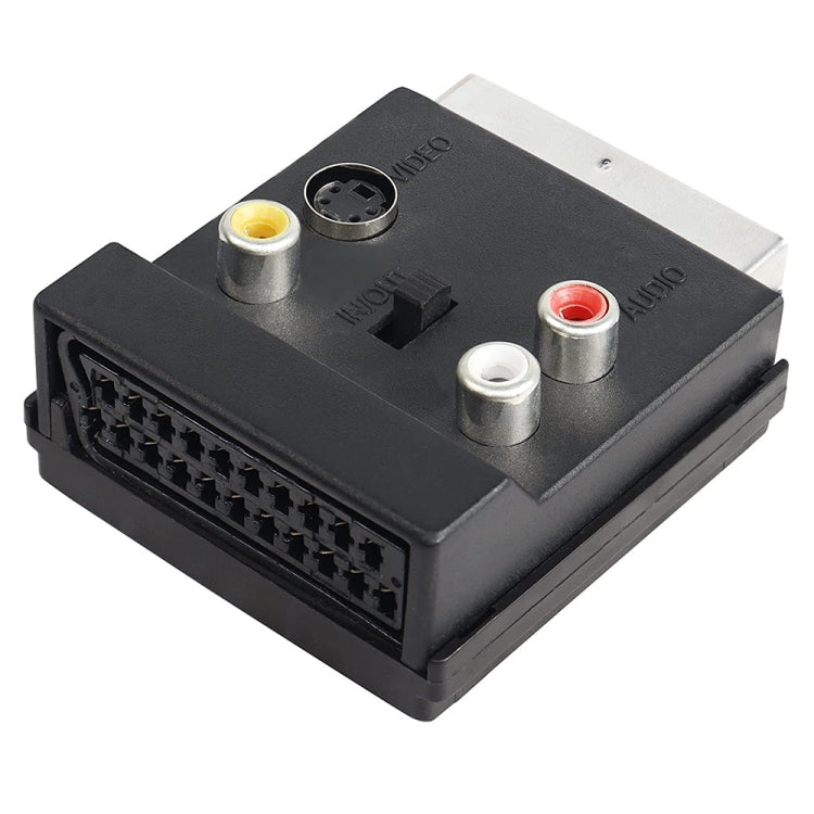 JUNSUNMAY 21 Pin Scart Male to Female S-Video 3 RCA Adapter Switchable in Out Audio Converter - by JUNSUNMAY | Online Shopping UK | buy2fix