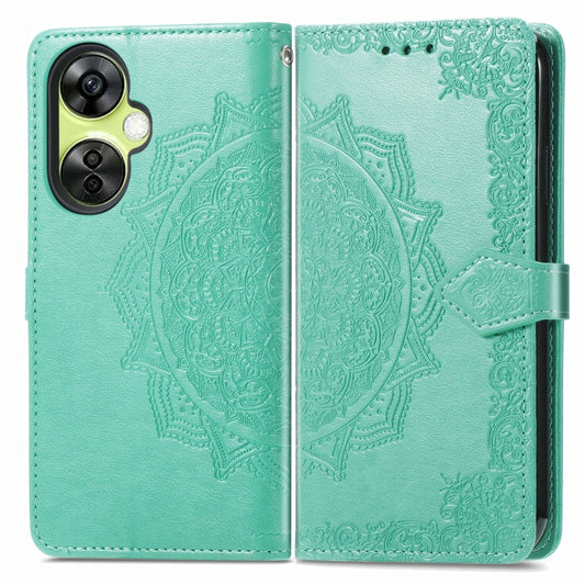 For OnePlus Nord CE 3 Lite Mandala Flower Embossed Leather Phone Case(Green) by buy2fix