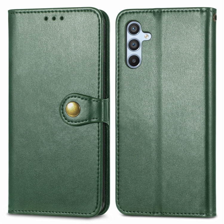 For Samsung Galaxy A54 5G Retro Solid Color Buckle Leather Phone Case(Green) - Galaxy Phone Cases by buy2fix | Online Shopping UK | buy2fix