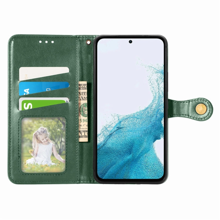 For Samsung Galaxy A54 5G Retro Solid Color Buckle Leather Phone Case(Green) - Galaxy Phone Cases by buy2fix | Online Shopping UK | buy2fix
