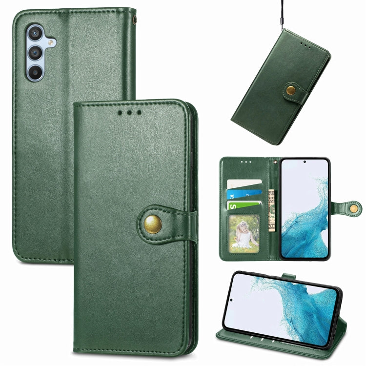 For Samsung Galaxy A54 5G Retro Solid Color Buckle Leather Phone Case(Green) - Galaxy Phone Cases by buy2fix | Online Shopping UK | buy2fix