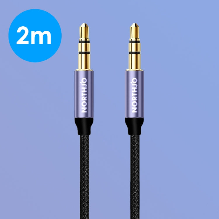 NORTHJO MTM03 3 Pole 3.5mm Male to Male Stereo Audio Aux Cable, Length:2m - Video & Audio Cable by NORTHJO | Online Shopping UK | buy2fix