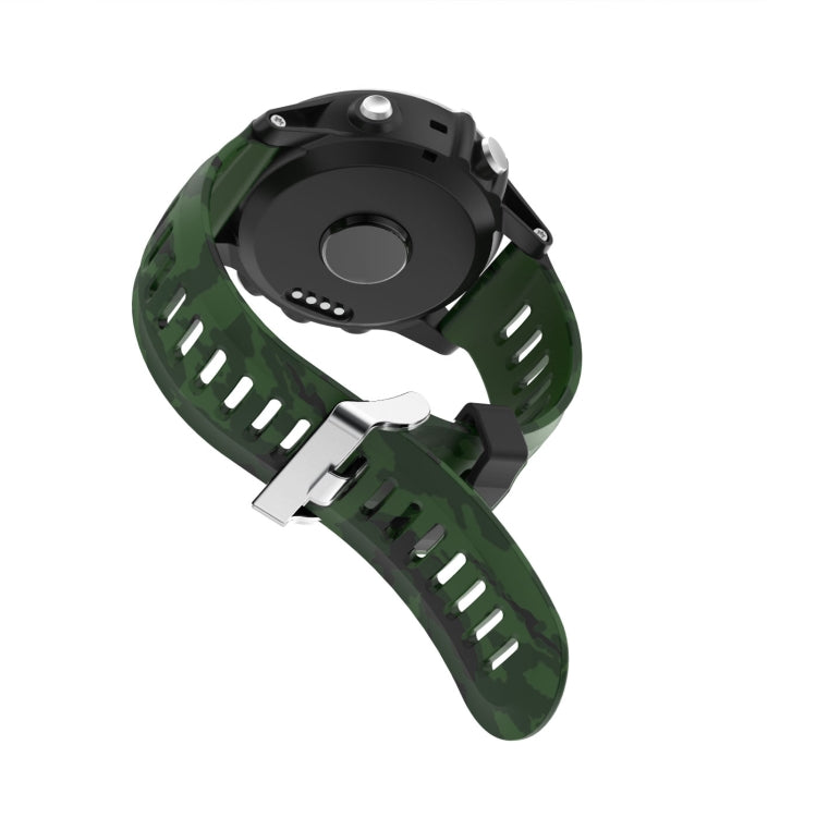 For Garmin Fenix 7X Solar 26mm Camouflage Printed Silicone Watch Band(Red+Jellyfish Camouflage) - Watch Bands by buy2fix | Online Shopping UK | buy2fix