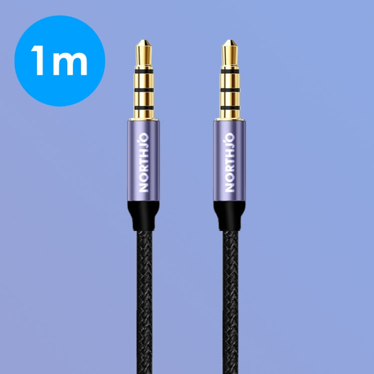 NORTHJO MTM04 4 Pole 3.5mm Male to Male Stereo Audio Aux Cable, Length:1m - Video & Audio Cable by NORTHJO | Online Shopping UK | buy2fix