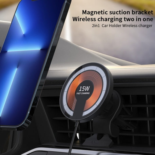 T09 2 in 1 Transparent Car Magnetic Wireless Charger 15W Fast Charging Stand by buy2fix