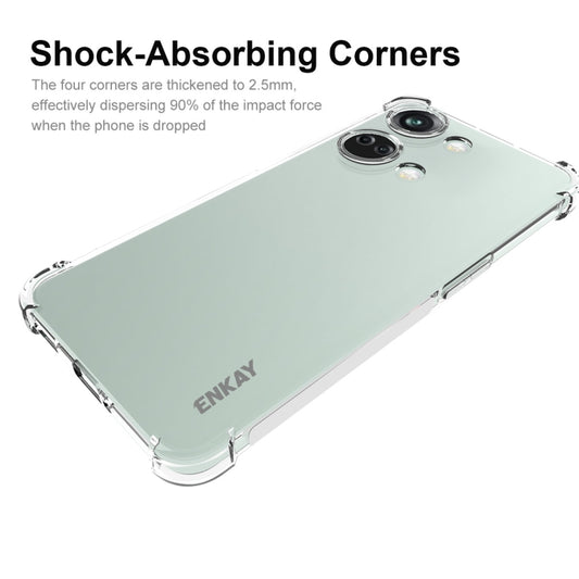 For OnePlus Ace 2V 5G ENKAY Hat-Prince Transparent TPU Shockproof Phone Case with Glass Film by ENKAY