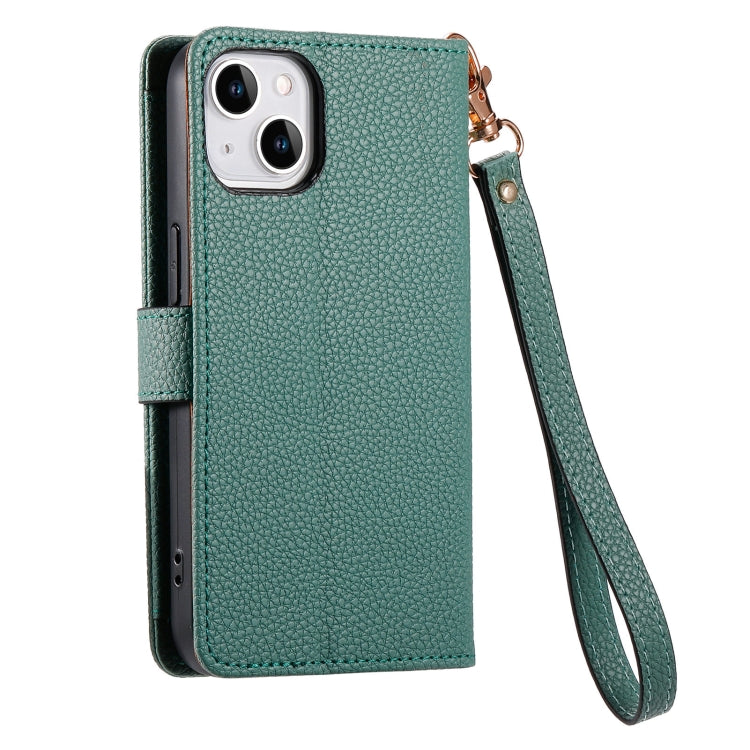 For iPhone 12 / 12 Pro Love Zipper Lanyard Leather Phone Case(Green) - iPhone 12 / 12 Pro Cases by buy2fix | Online Shopping UK | buy2fix