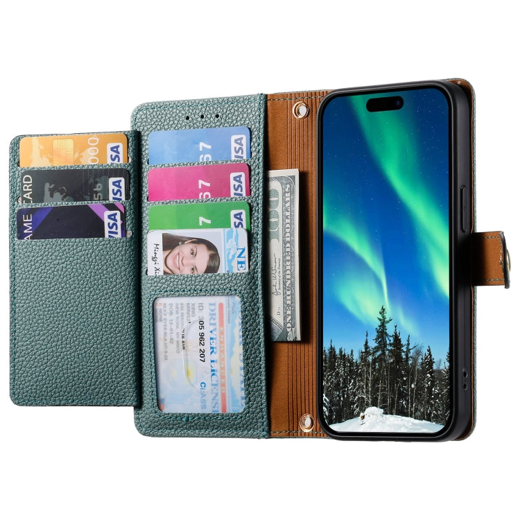 For iPhone 12 / 12 Pro Love Zipper Lanyard Leather Phone Case(Green) - iPhone 12 / 12 Pro Cases by buy2fix | Online Shopping UK | buy2fix