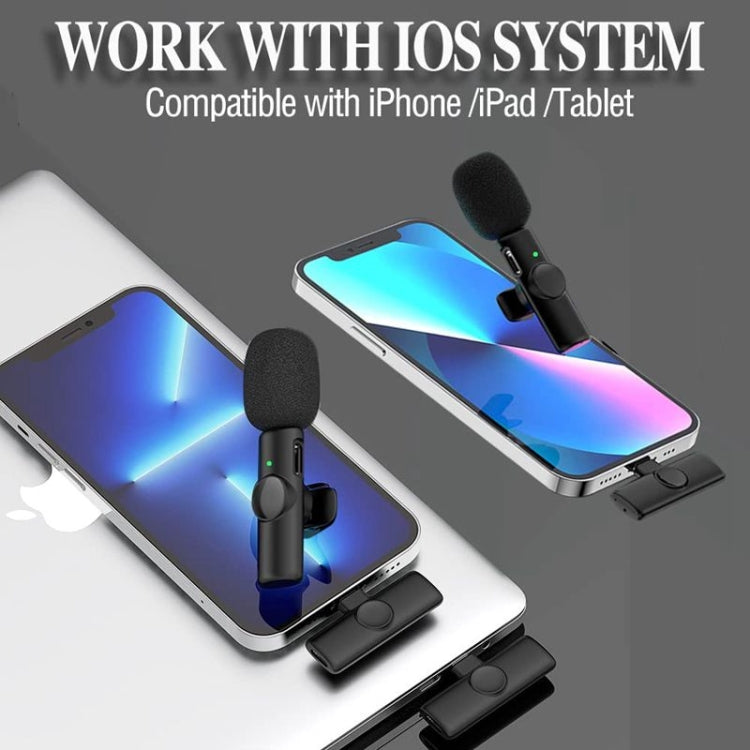 Bluetooth Mini Microphone Wireless Lavalier Noise Reduction Microphone for iPhone / iPad, with 8 Pin Receiver & Single Microphone - Microphone by buy2fix | Online Shopping UK | buy2fix