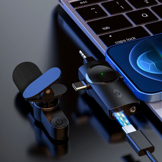 One by Two 3 in 1 Lavalier Noise Reduction Wireless Microphone for iPhone / iPad / Android / Camera by buy2fix