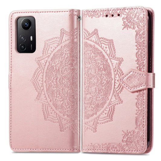 For Xiaomi Redmi Note 12S Mandala Flower Embossed Leather Phone Case(Rose Gold) by buy2fix