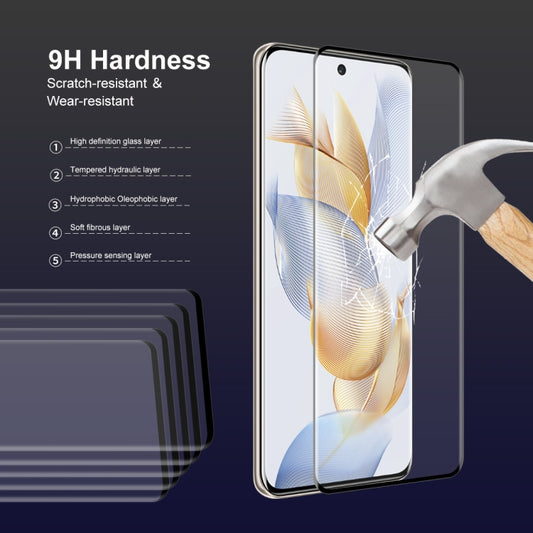 For Honor 90 5pcs ENKAY Hat-Prince 3D Curved Full Glue High Sense Tempered Glass Film by ENKAY