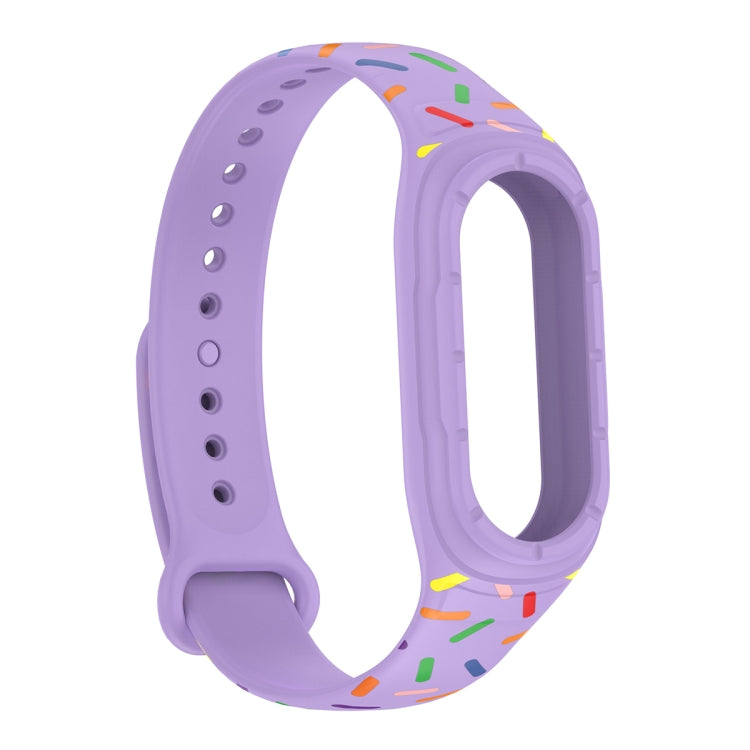For Xiaomi Mi Band 8 ENKAY Hat-Prince Full Coverage Screen Protector + Adjsutable Silicone Sport Loop Strap Watchband(Purple) - Watch Bands by ENKAY | Online Shopping UK | buy2fix