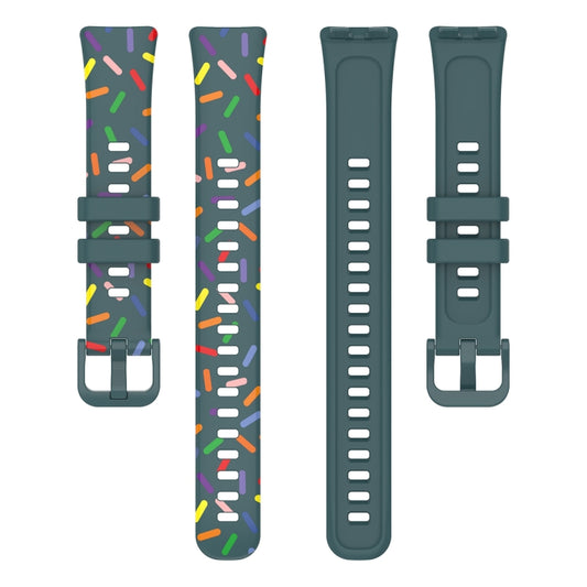 For Huawei Band 8 / 9 ENKAY Hat-Prince Full Coverage Screen Protector + Adjsutable Silicone Sport Loop Strap Watchband(Green) by ENKAY