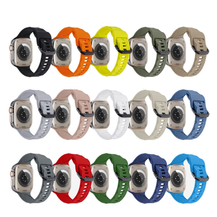 For Apple Watch SE 44mm Ripple Silicone Sports Watch Band(Dark Green) - Watch Bands by buy2fix | Online Shopping UK | buy2fix