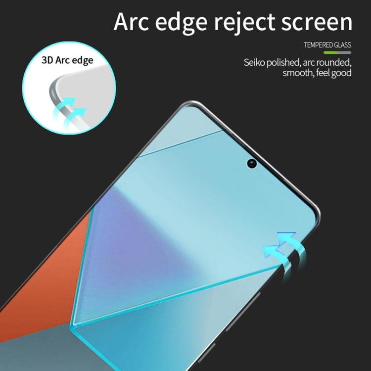 For Xiaomi Redmi Note13 Pro+ MOFI 9H 3D Hot Bending Tempered Glass Film(Black) - by MOFI | Online Shopping UK | buy2fix