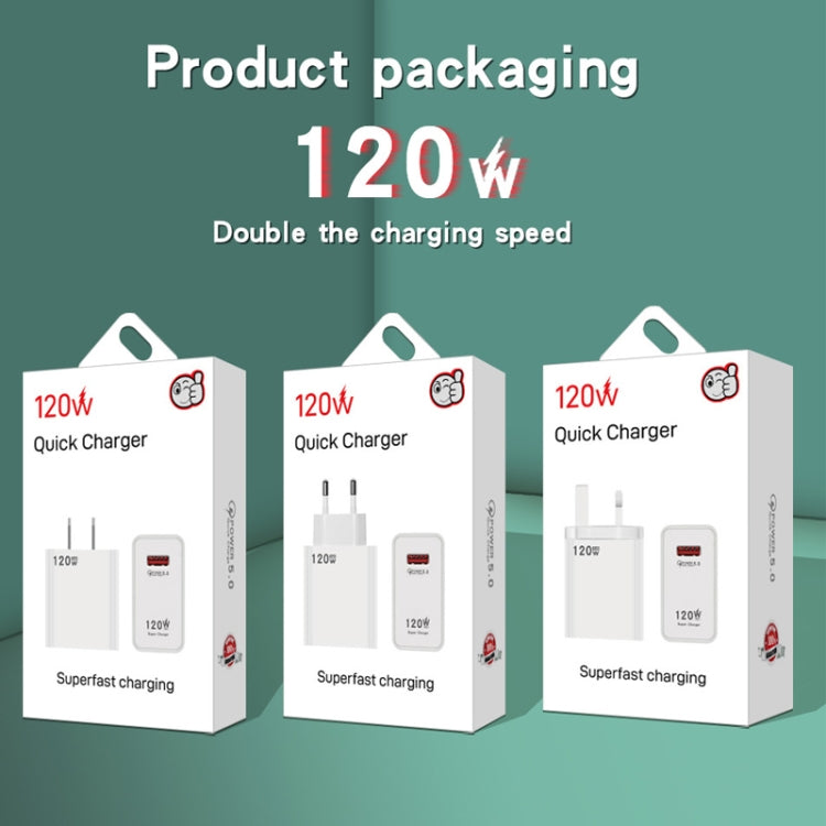 120W USB Super Fast Charging Charger, Plug Size:UK Plug by buy2fix