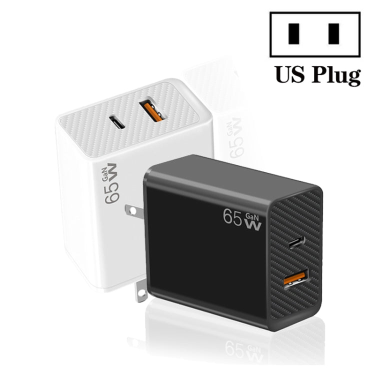 GaN PD48W Type-C PD3.0 + USB3.0 Fast Charger ,US Plug(White) - USB Charger by buy2fix | Online Shopping UK | buy2fix