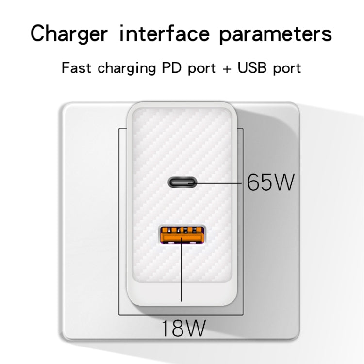 GaN PD48W Type-C PD3.0 + USB3.0 Fast Charger ,US Plug(White) - USB Charger by buy2fix | Online Shopping UK | buy2fix