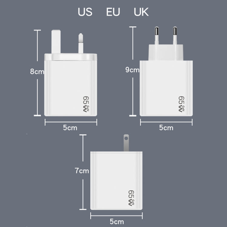 GaN PD48W Type-C PD3.0 + USB3.0 Fast Charger ,US Plug(White) - USB Charger by buy2fix | Online Shopping UK | buy2fix